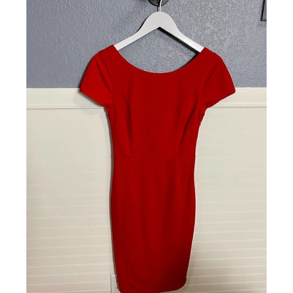 Lumier by Bariano Red Strappy Short Sleeve Fitted Dress Women's Size XS NWT
